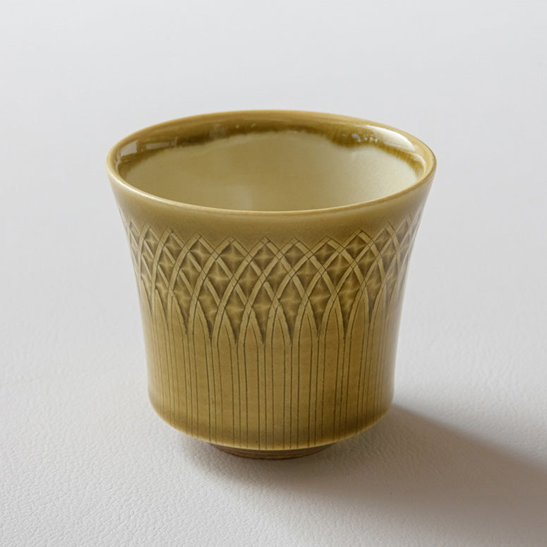黄釉釉象嵌ミニカップ（TO23）